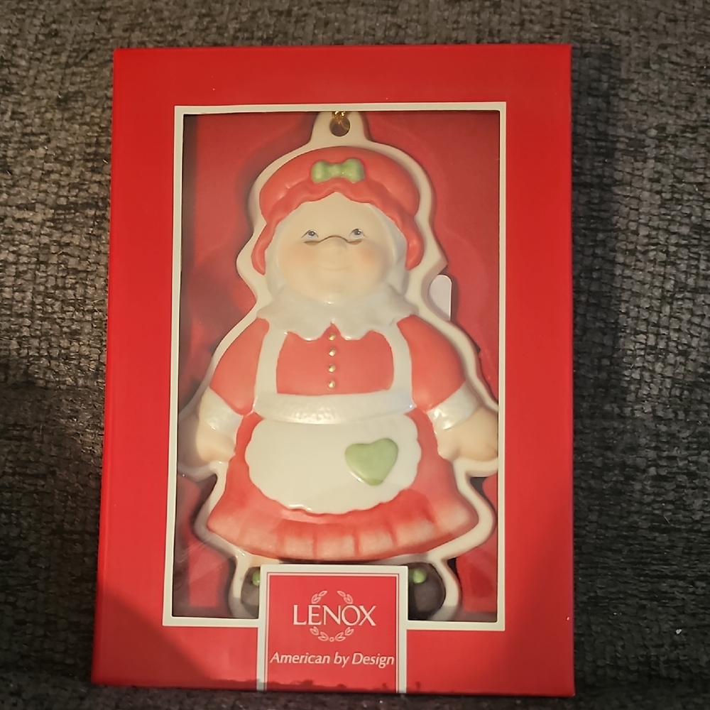 Lenox Christmas Ornament with Red and White Design